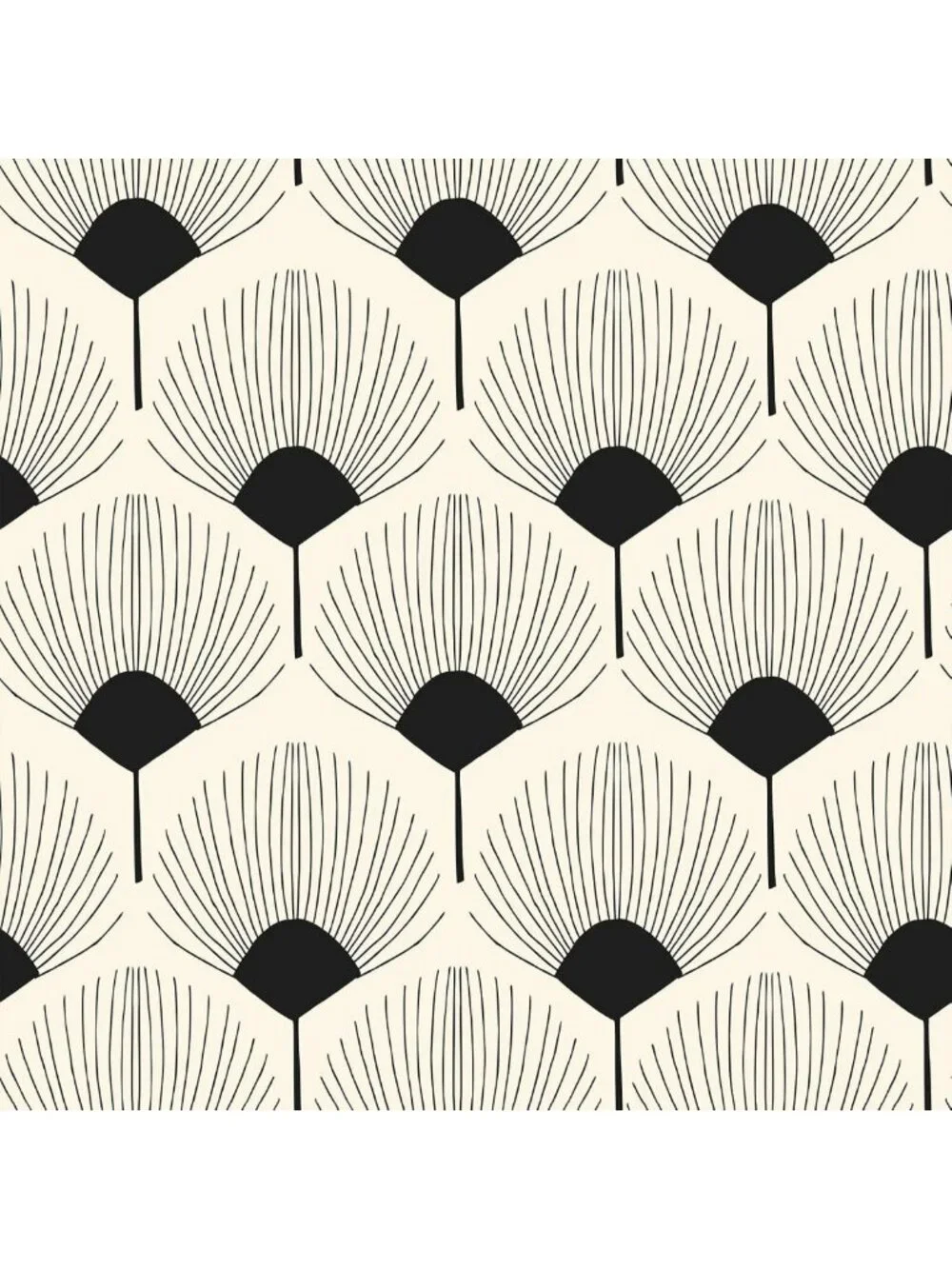 Modern Beige & Black Geometric Peel and Stick Wallpaper | Boho Art Deco Accent